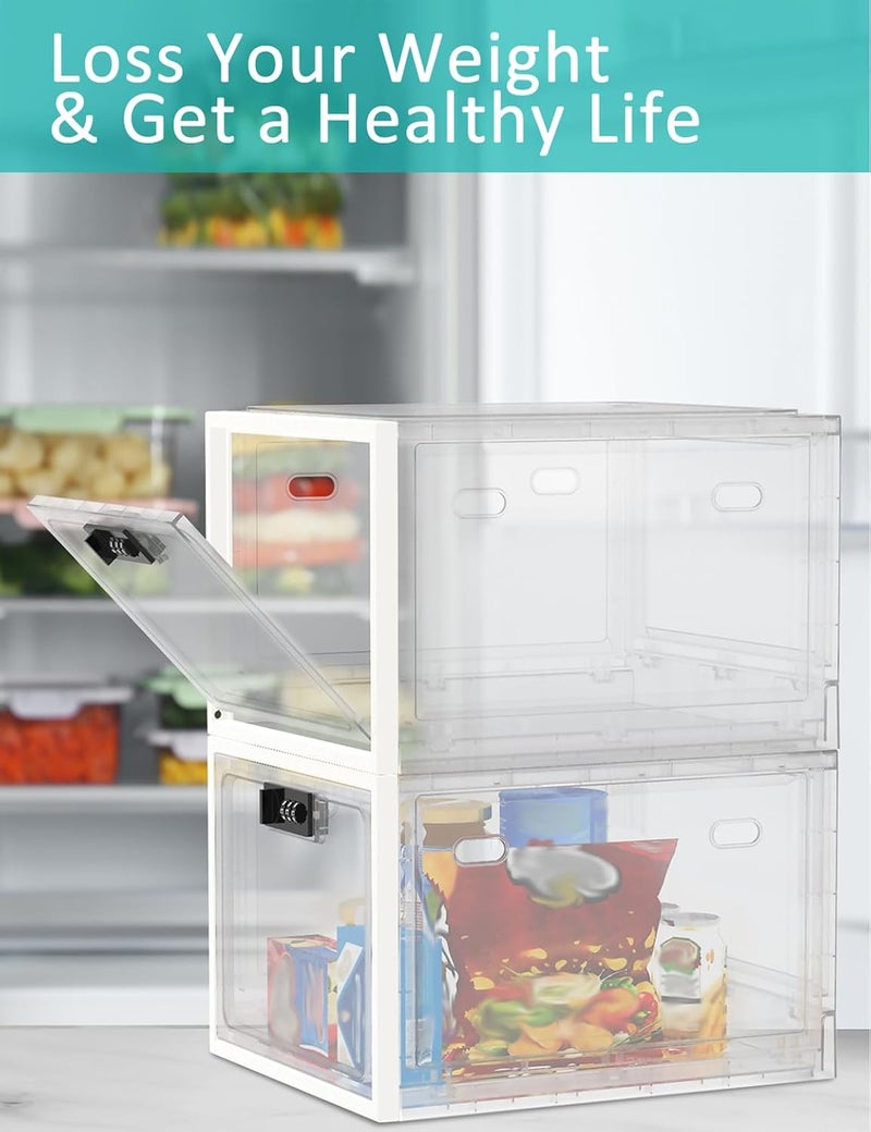 biliitim Large Medicine Lock Box for Safe Medication, Lockable Storage Box for Snacks Food, Phone Lock Boxes with Combination Code for Home/Dorms/Office Storage Lockers - Image 2